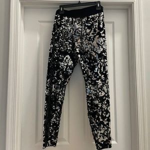 PINK ROSE Pants Black & White Large